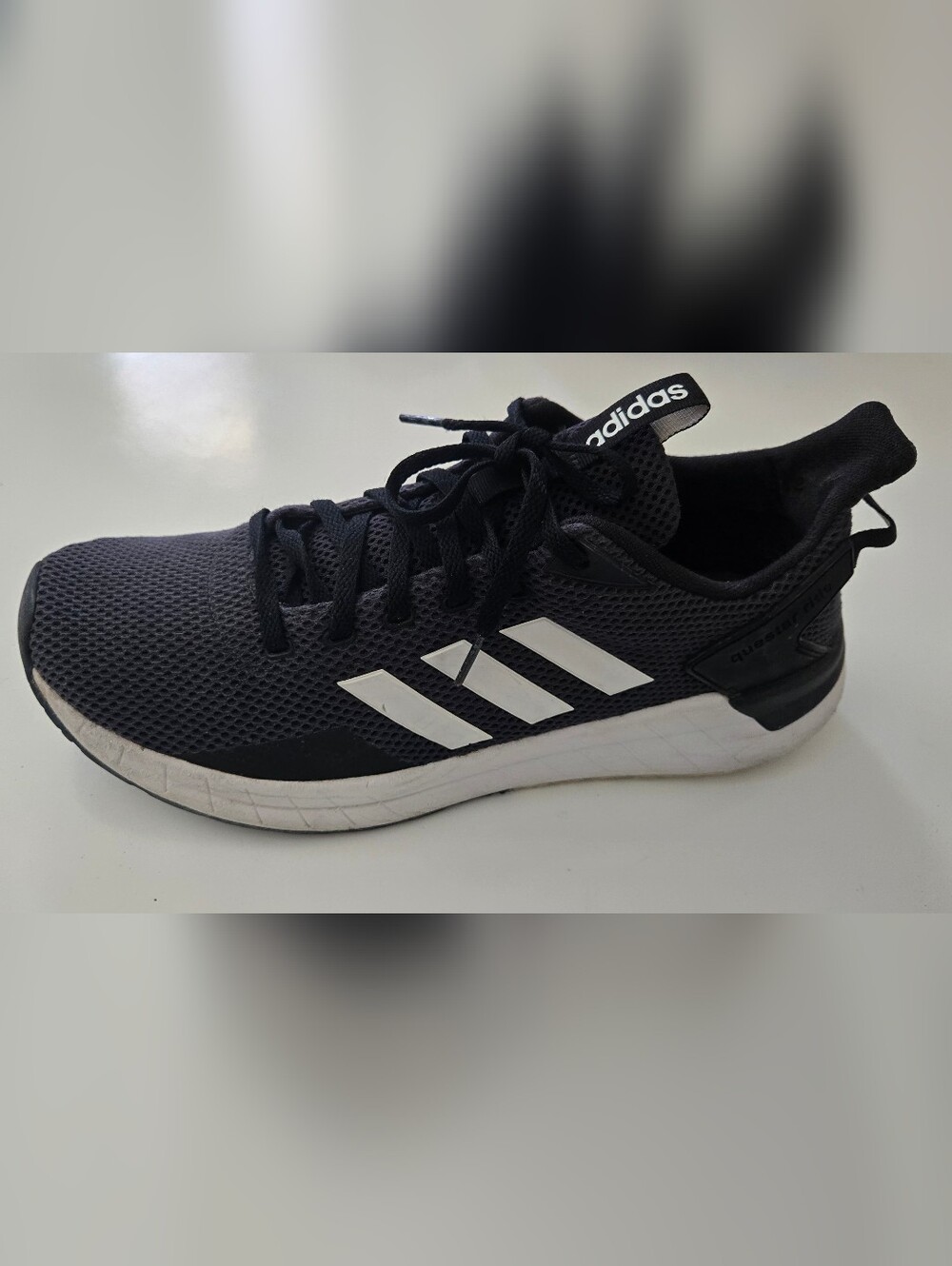 adidas Men’s Black Athletic Sneakers with White Stripes